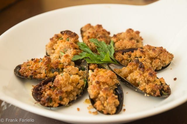 Mexilhões gratinados